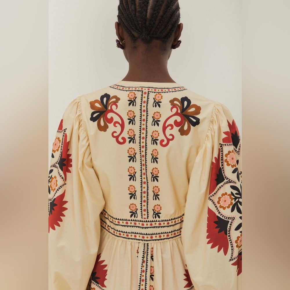 NWT Farm Rio Cream Cashew Mandala Maxi Dress - Picture 6 of 16